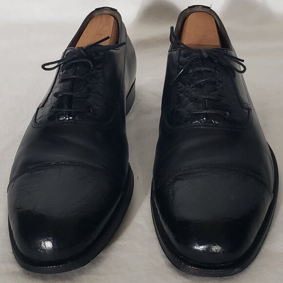 Bruno Magli Made in Italy Genuine Alligator Leather Men's Dress Shoe Black 8.5M